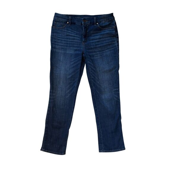 Chico's Womens Size 0, US 4 Slimming Girlfriend Slim Leg Crop Jeans Stretch - Picture 1 of 6